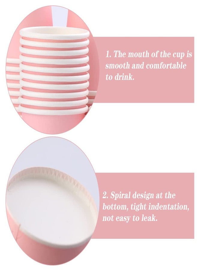 Hssugi 3oz Bathroom Paper Cups, 50 Count Disposable Mouthwash Cups, Pink Small Cups for Mouthwash, Espresso, Picnic, Travel, and Party - Image 3